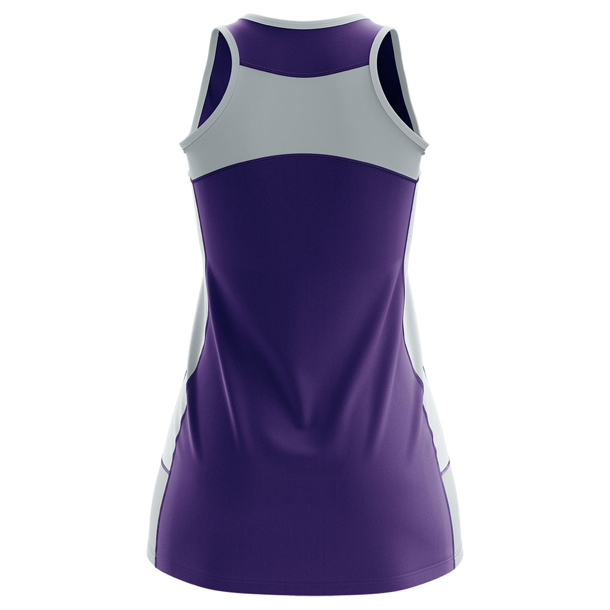 Custom Purple Silver Color Block Two Tone Tennis Dresses