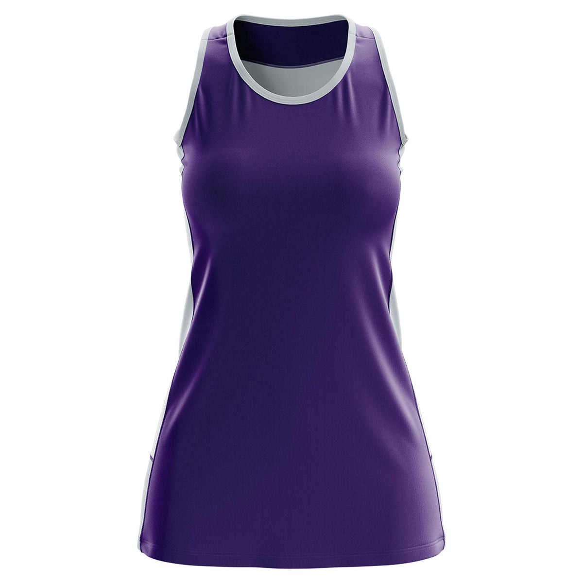 Custom Purple Silver Color Block Two Tone Tennis Dresses