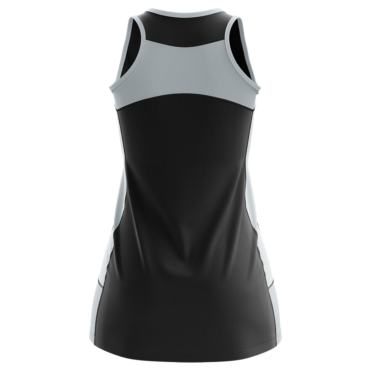 Custom Black Silver Color Block Two Tone Tennis Dresses