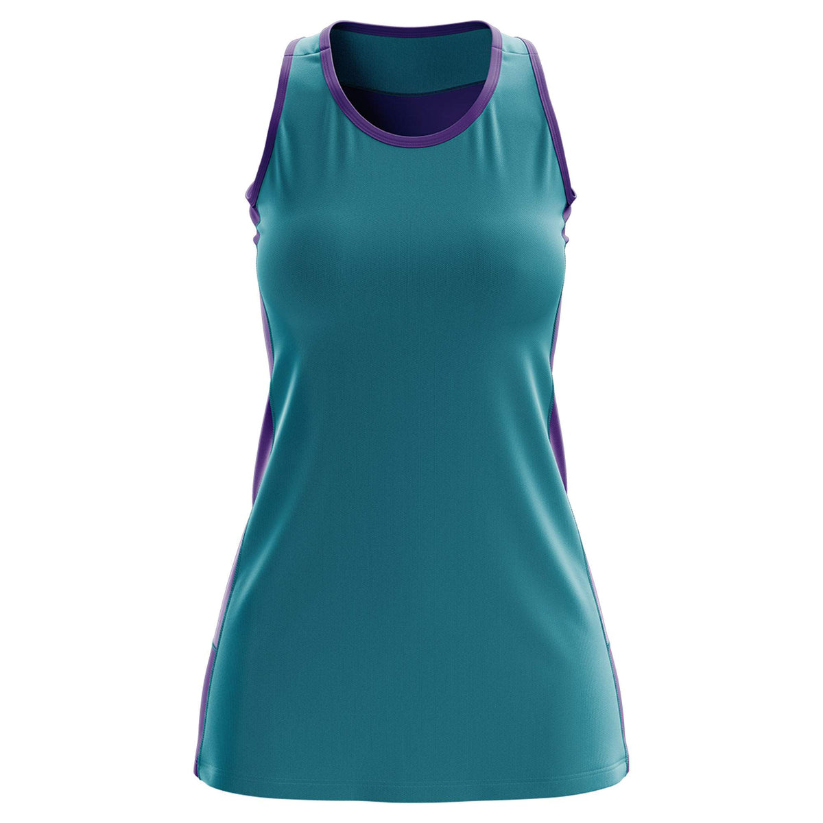 Custom Teal Purple Color Block Two Tone Tennis Dresses