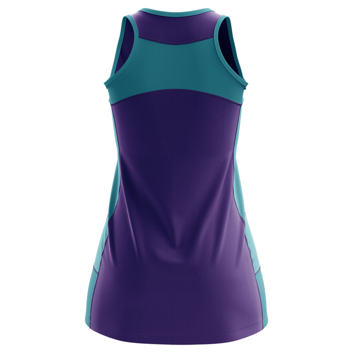 Custom Purple Teal Color Block Two Tone Tennis Dresses