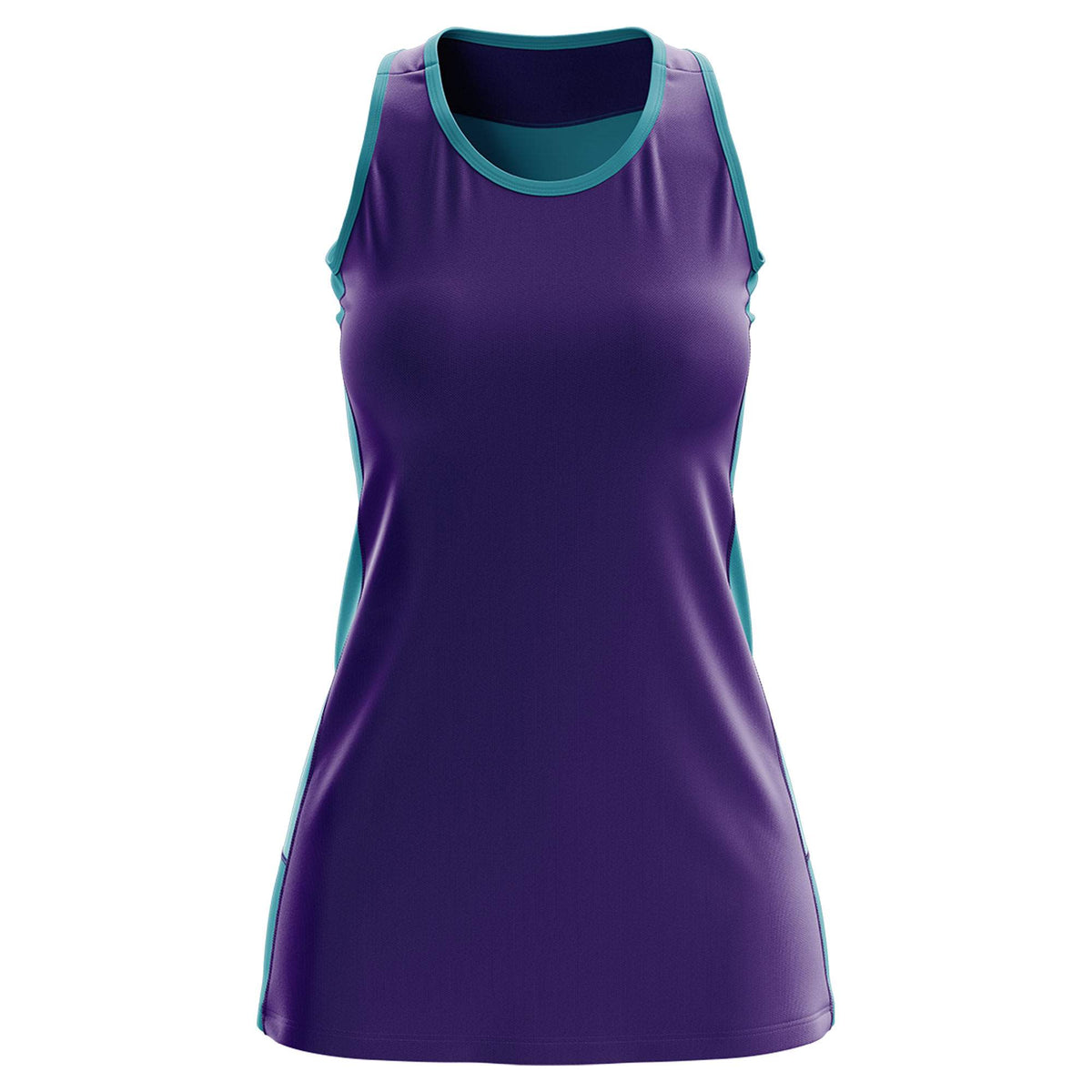 Custom Purple Teal Color Block Two Tone Tennis Dresses