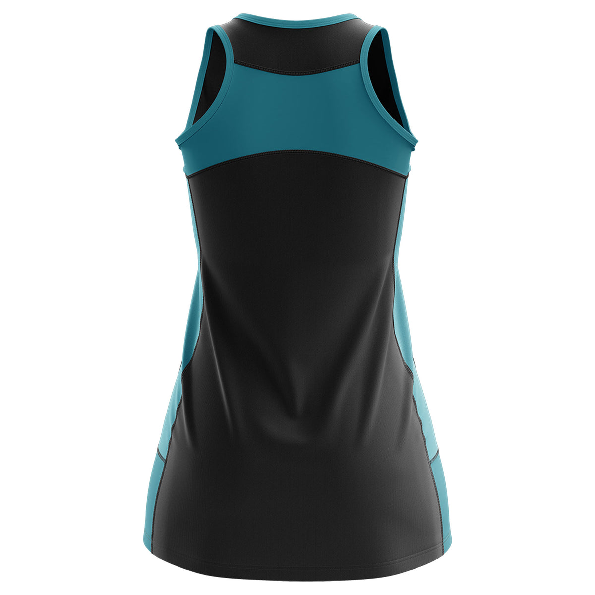 Custom Black Teal Color Block Two Tone Tennis Dresses