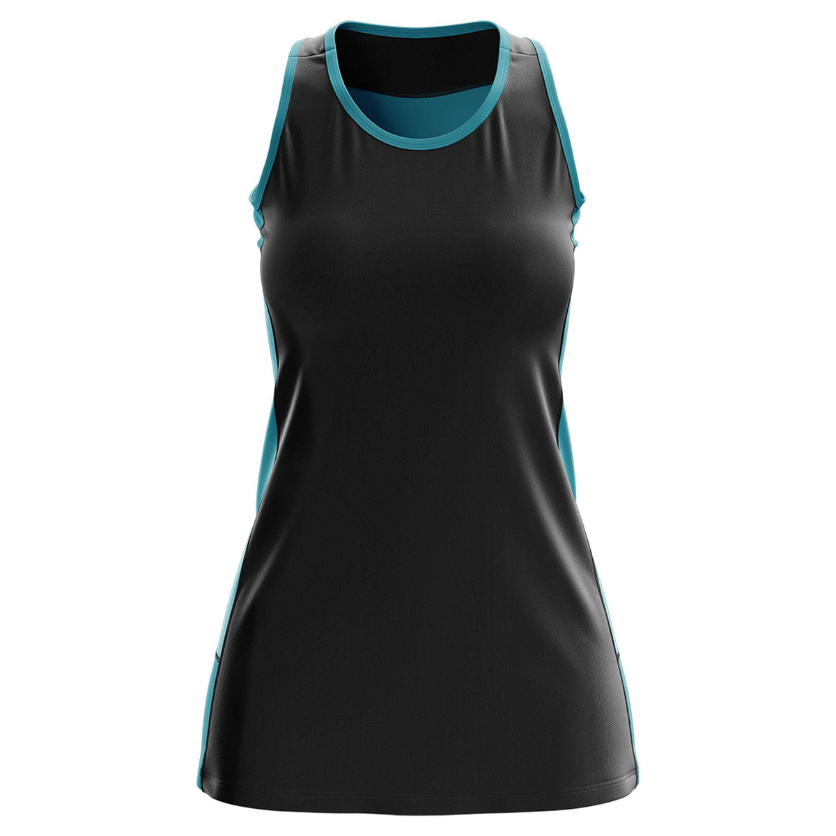 Custom Black Teal Color Block Two Tone Tennis Dresses