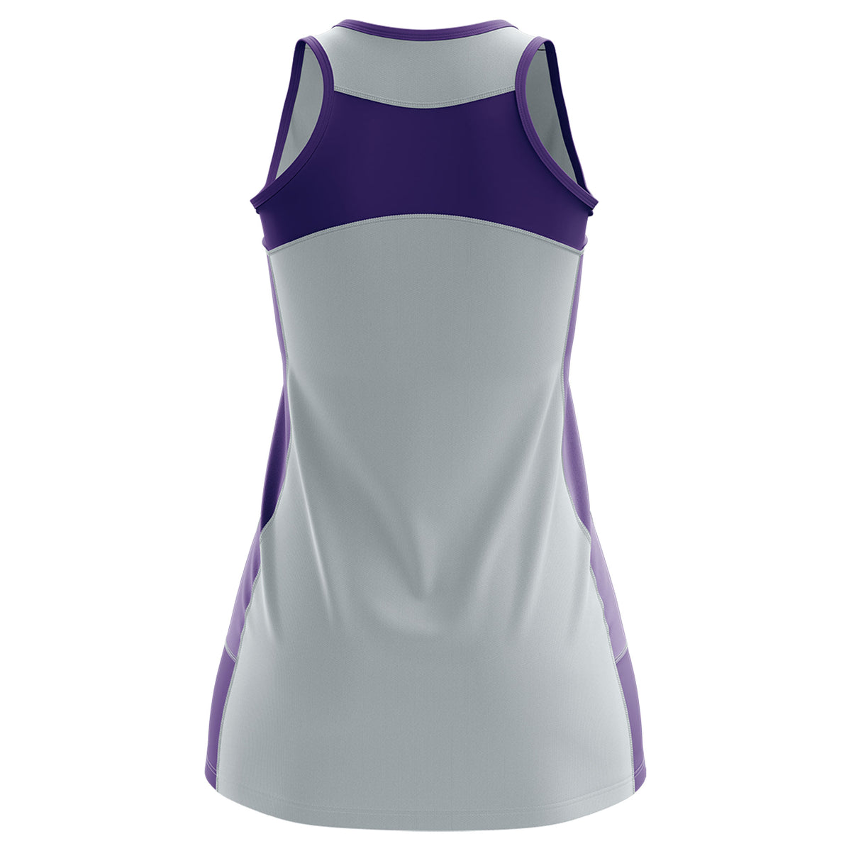 Custom Silver Purple Color Block Two Tone Tennis Dresses