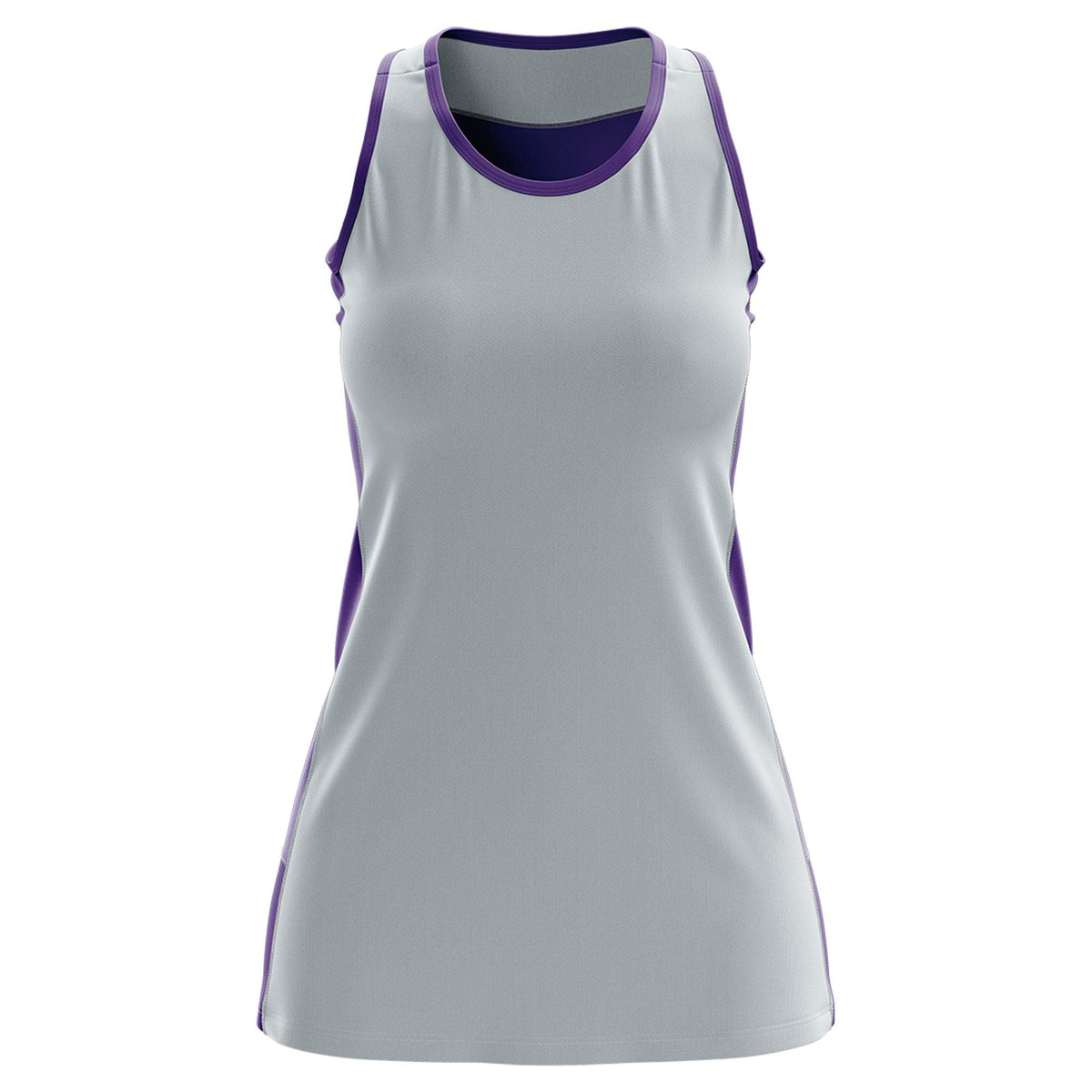 Custom Silver Purple Color Block Two Tone Tennis Dresses