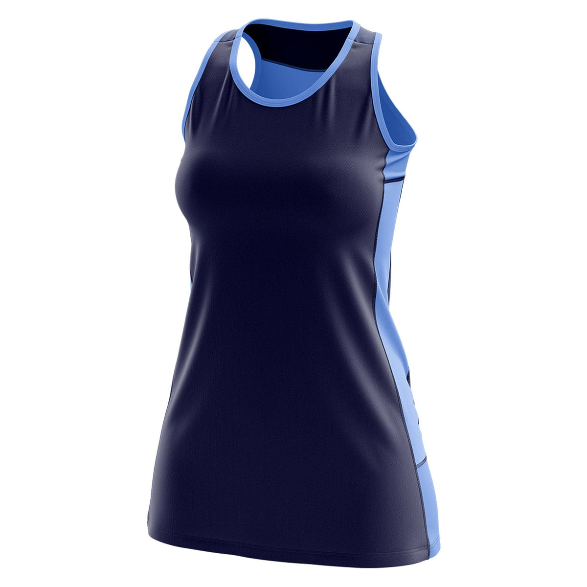 Custom Navy Powder Blue Color Block Two Tone Tennis Dresses