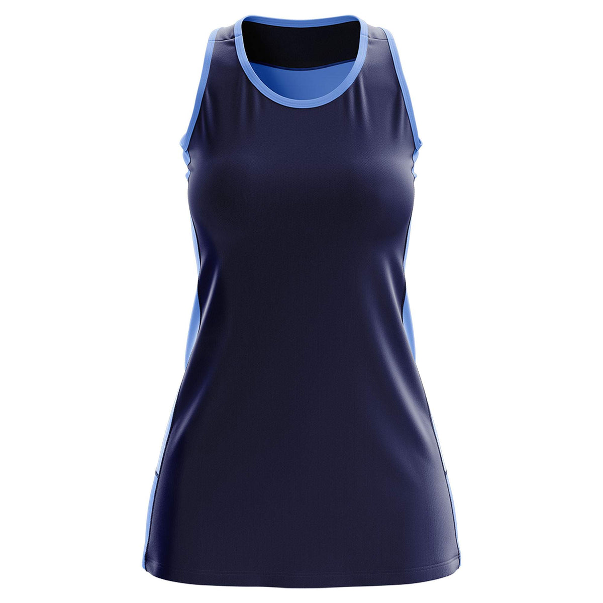 Custom Navy Powder Blue Color Block Two Tone Tennis Dresses