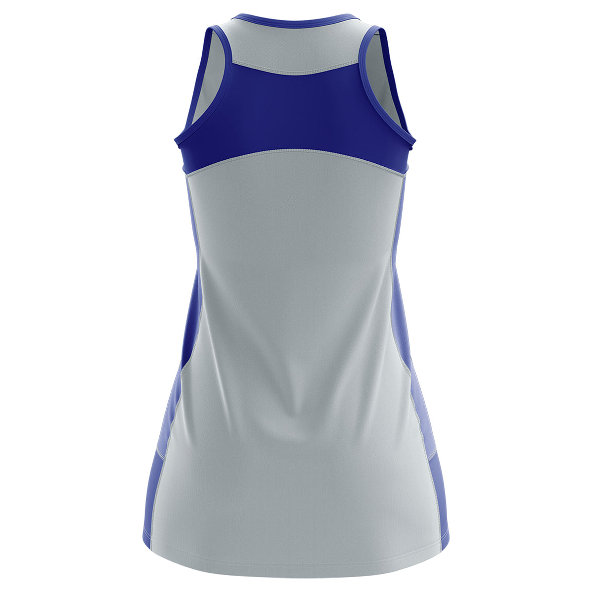 Custom Silver Royal Blue Color Block Two Tone Tennis Dresses
