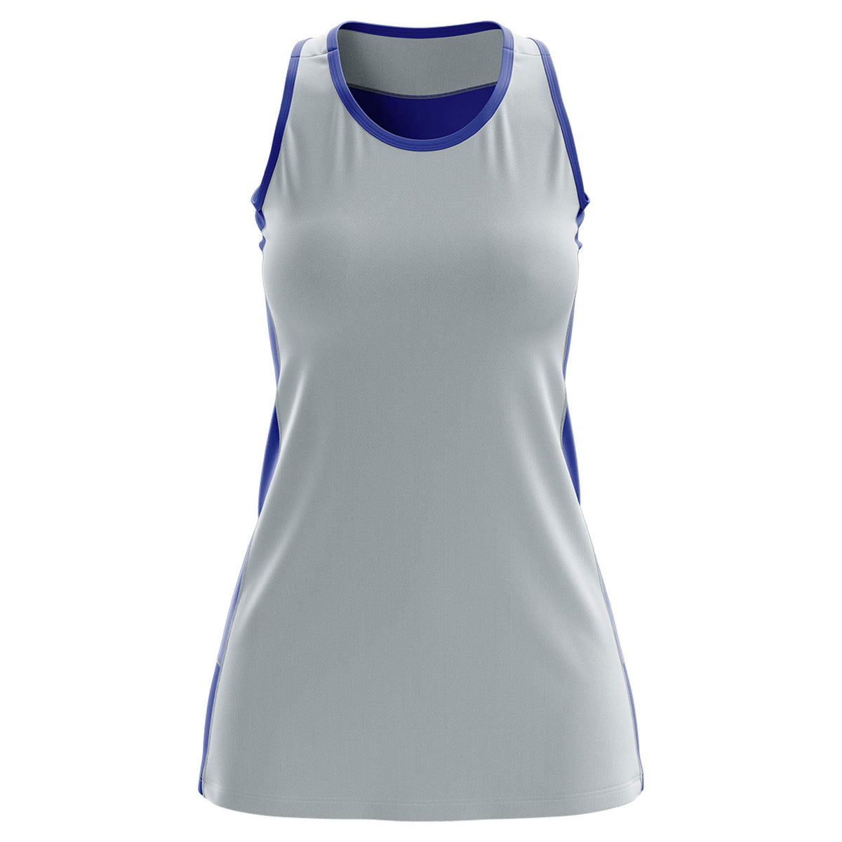 Custom Silver Royal Blue Color Block Two Tone Tennis Dresses