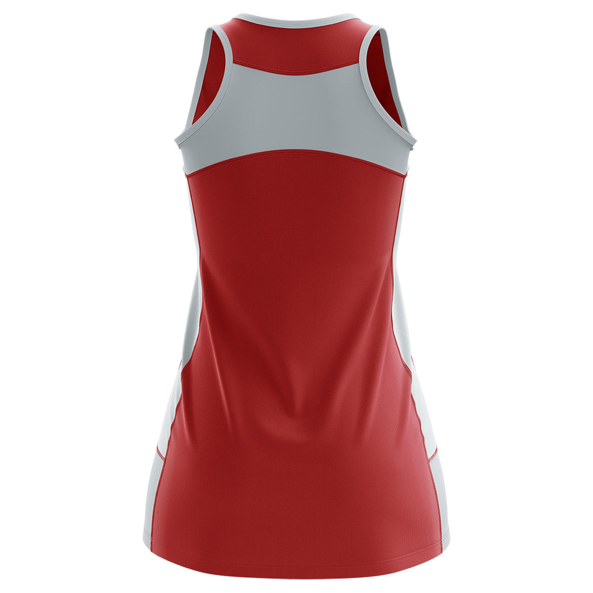 Custom Red Silver Color Block Two Tone Tennis Dresses