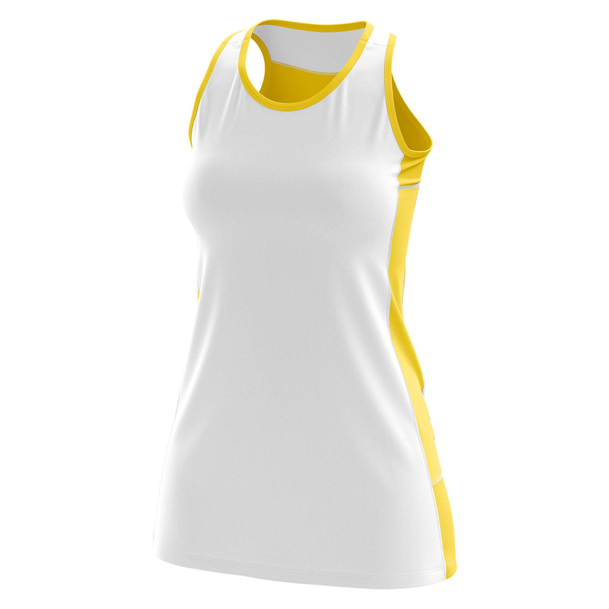 Custom White Gold Color Block Two Tone Tennis Dresses