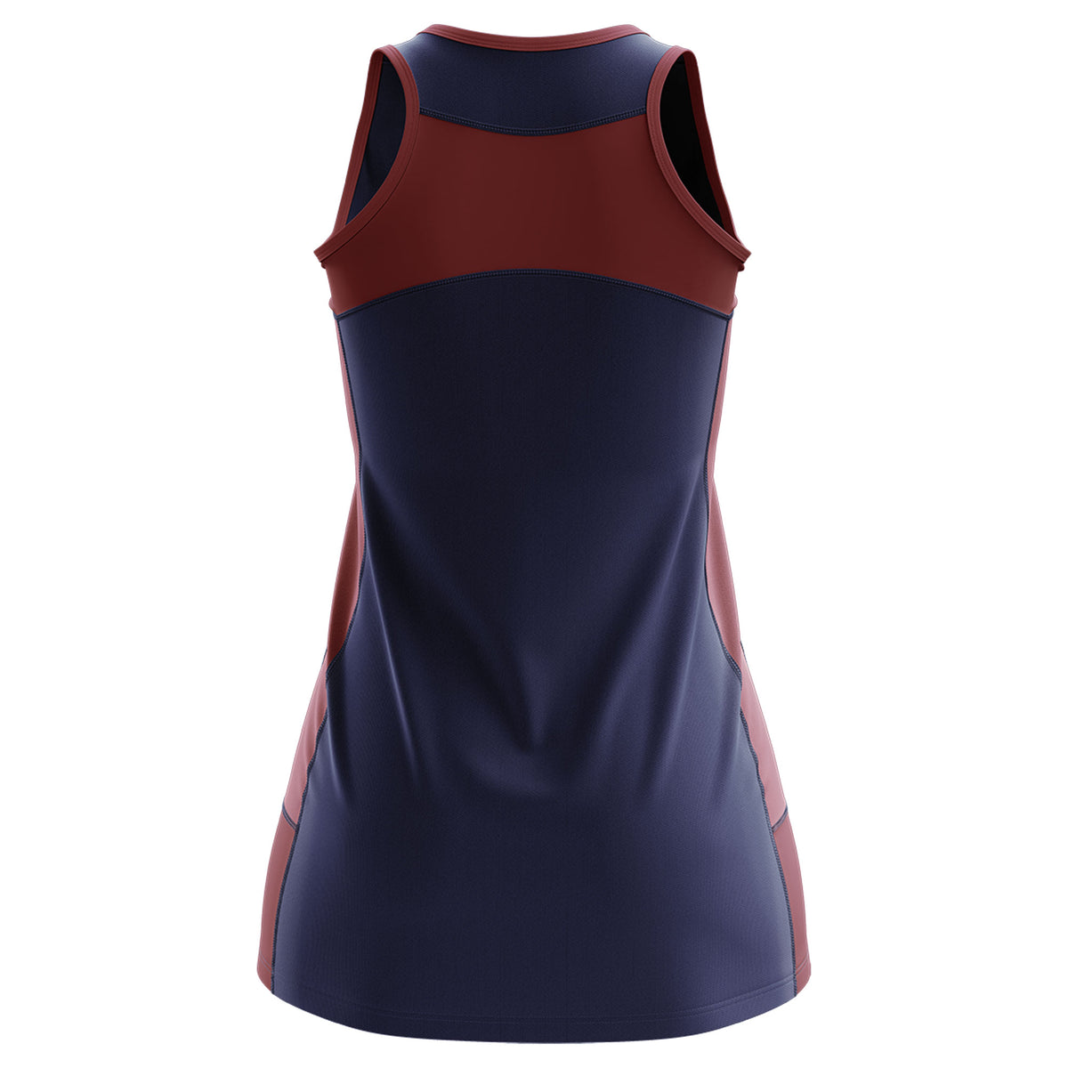 Custom Navy Maroon Color Block Two Tone Tennis Dresses