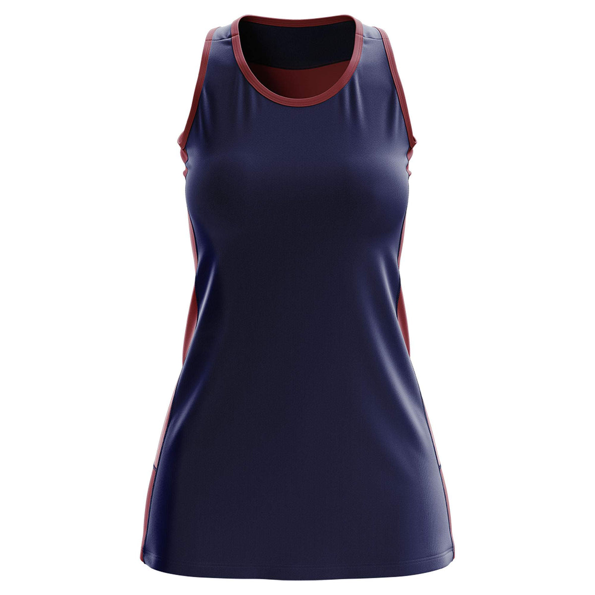 Custom Navy Maroon Color Block Two Tone Tennis Dresses