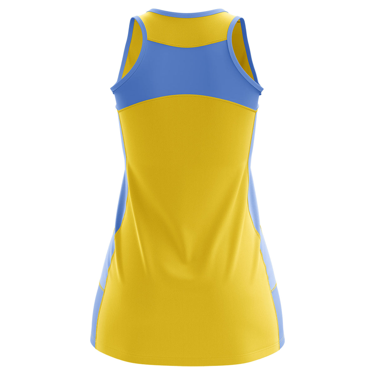 Custom Gold Powder Blue Color Block Two Tone Tennis Dresses