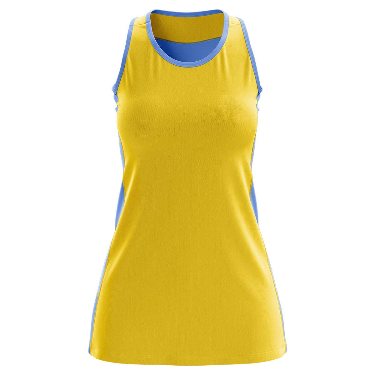 Custom Gold Powder Blue Color Block Two Tone Tennis Dresses