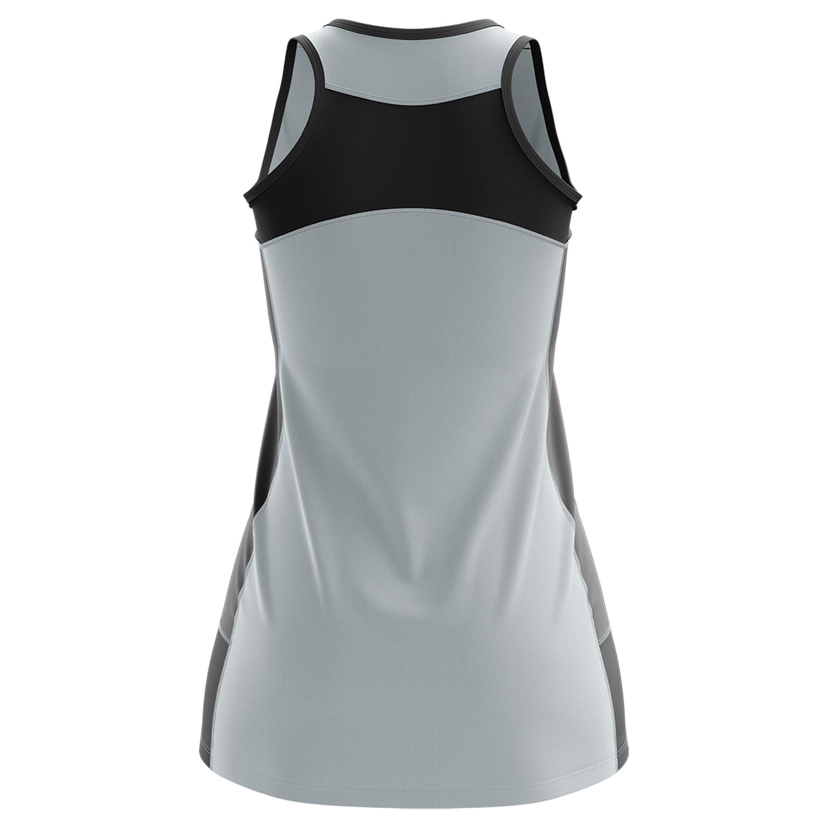 Custom Silver Black Color Block Two Tone Tennis Dresses