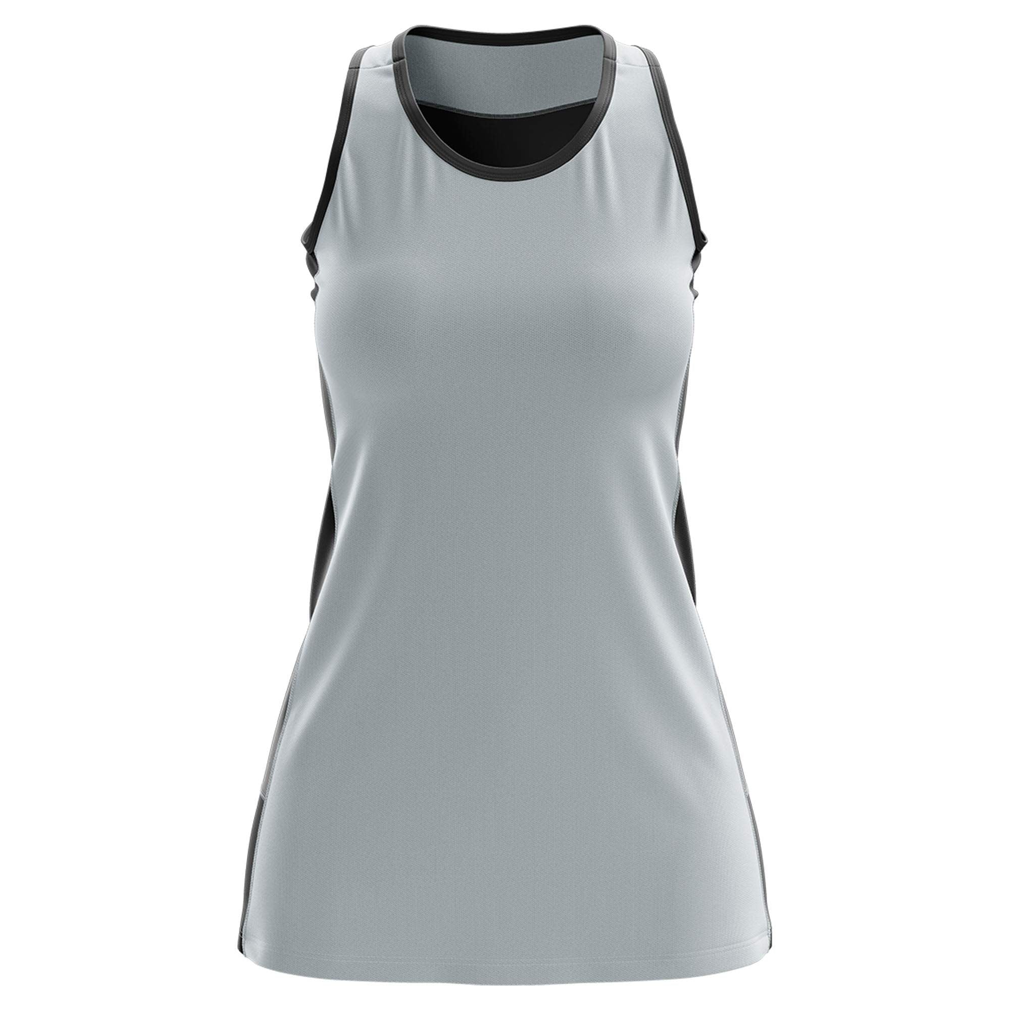 Custom Silver Black Color Block Two Tone Tennis Dresses