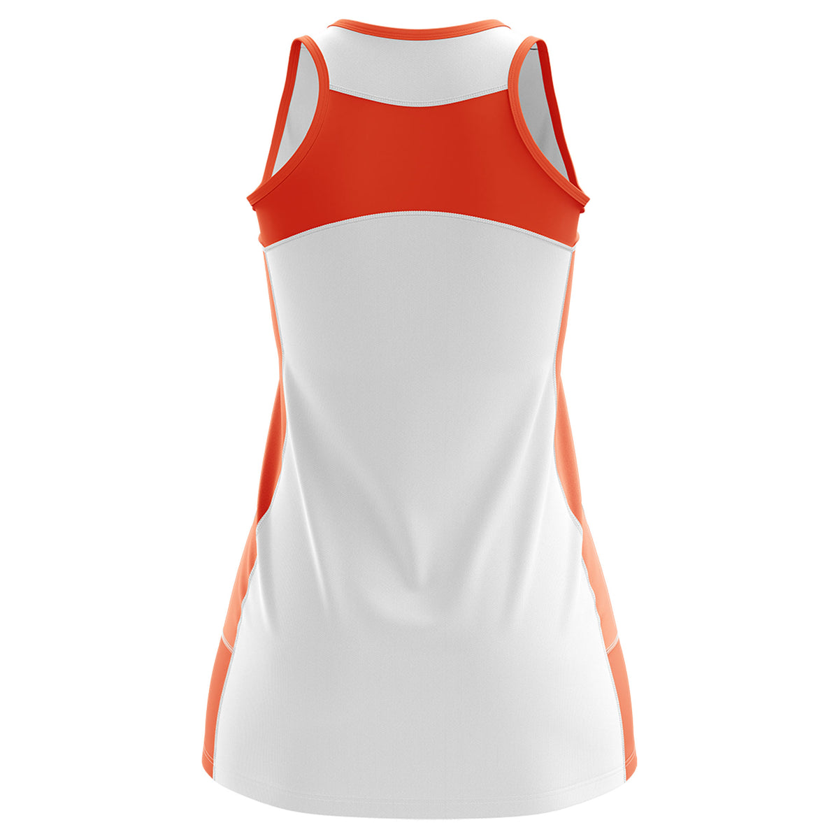 Custom White Orange Color Block Two Tone Tennis Dresses