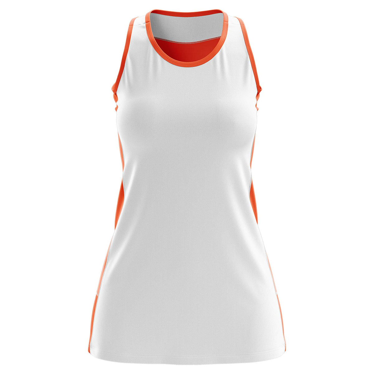 Custom White Orange Color Block Two Tone Tennis Dresses