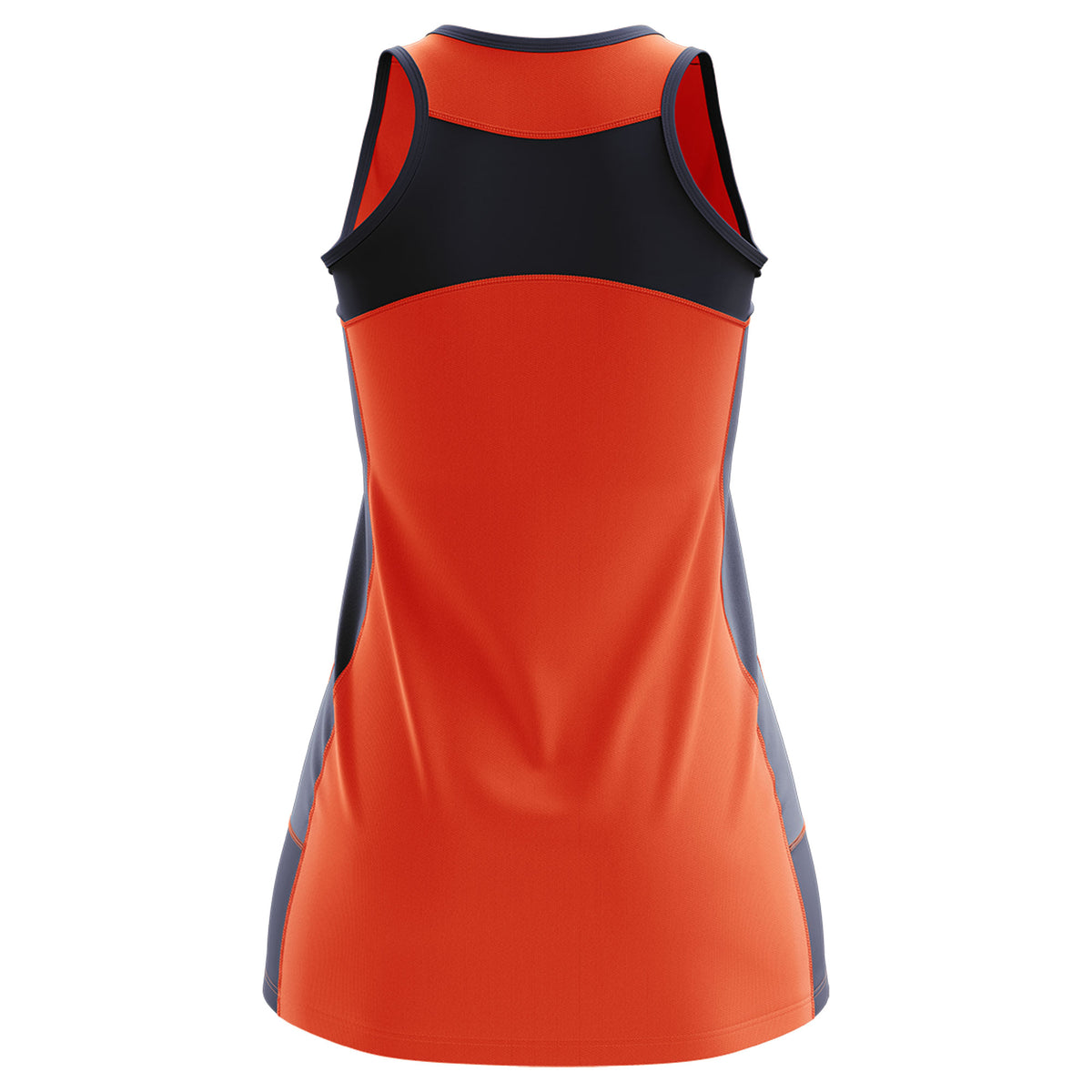 Custom Orange Navy Color Block Two Tone Tennis Dresses