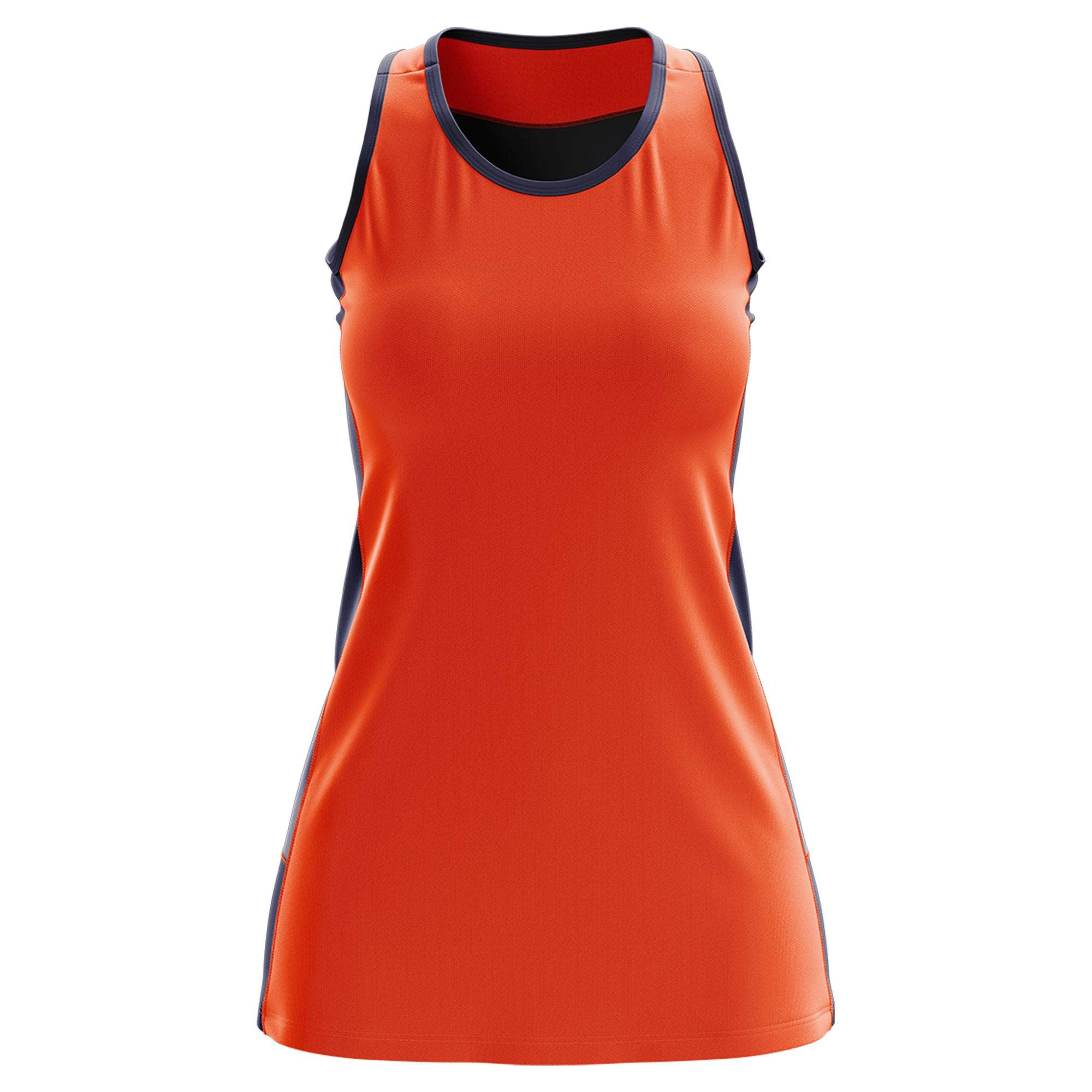 Custom Orange Navy Color Block Two Tone Tennis Dresses