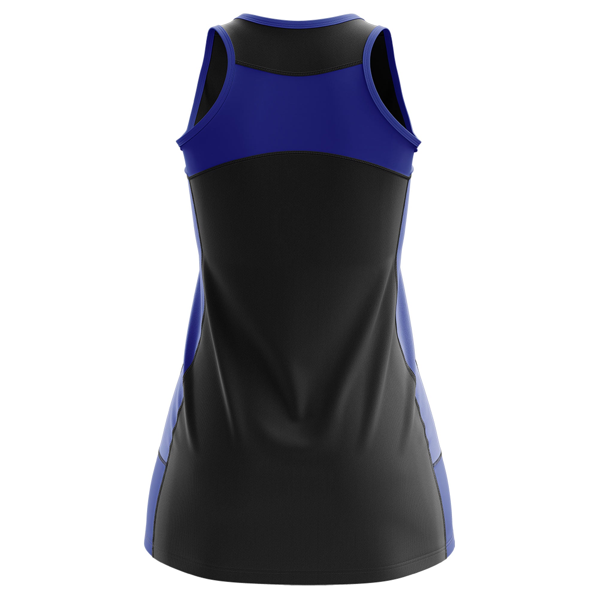 Custom Black Royal Blue Color Block Two Tone Tennis Dresses