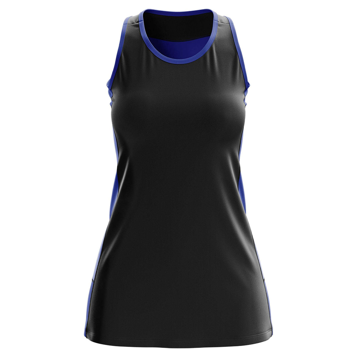 Custom Black Royal Blue Color Block Two Tone Tennis Dresses