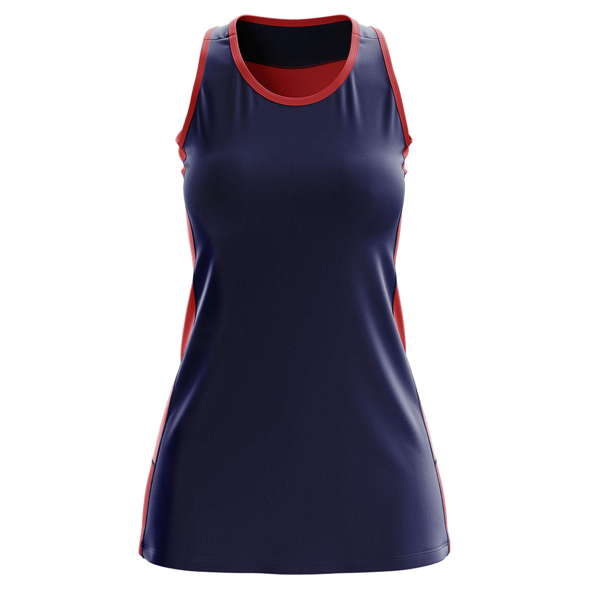 Custom Navy Red Color Block Two Tone Tennis Dresses
