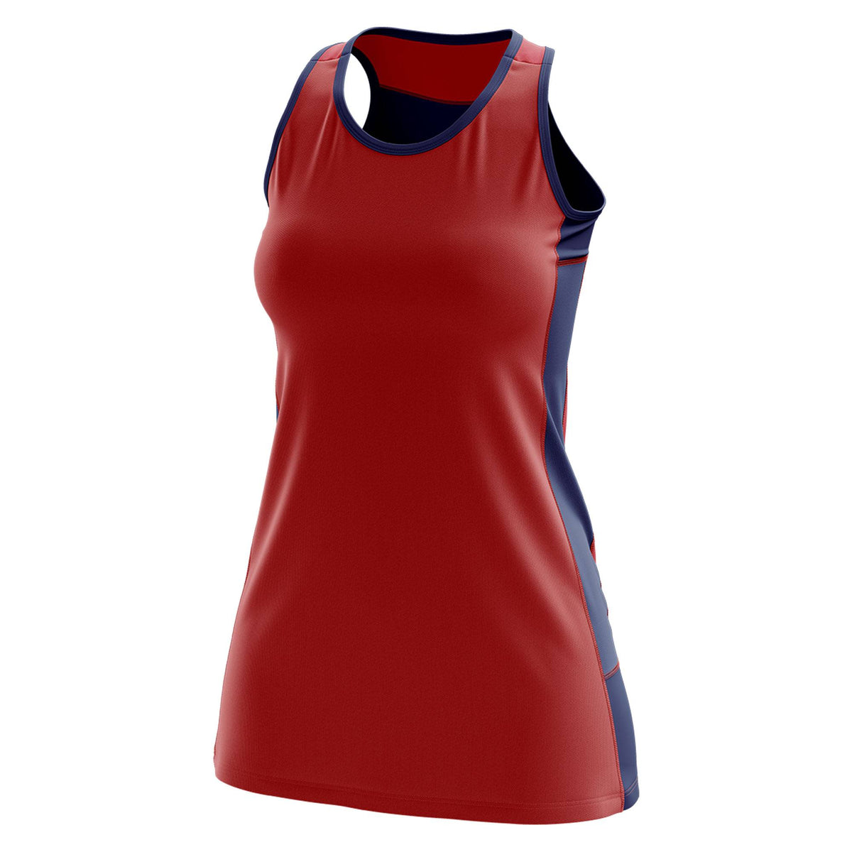 Custom Red Navy Color Block Two Tone Tennis Dresses