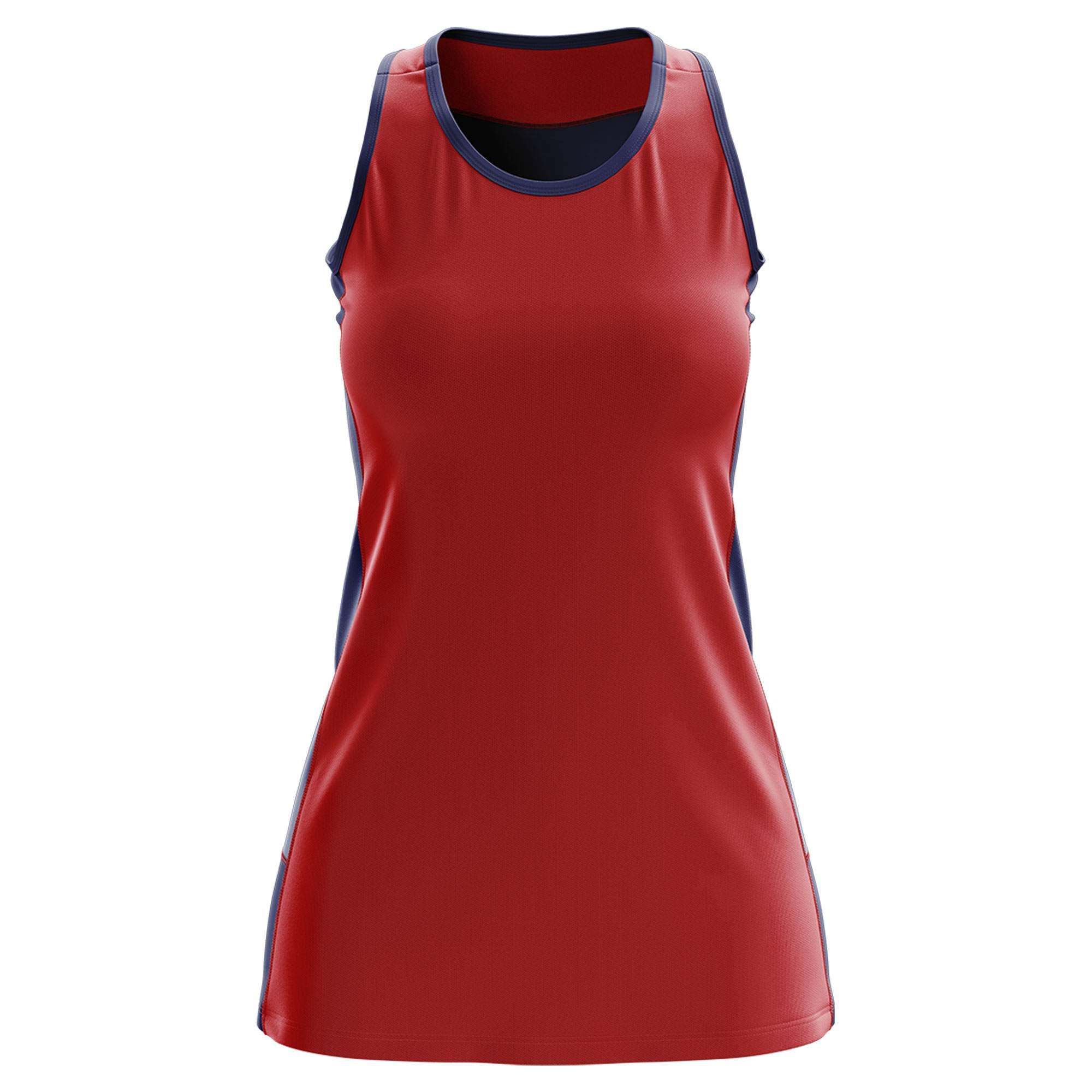 Custom Red Navy Color Block Two Tone Tennis Dresses