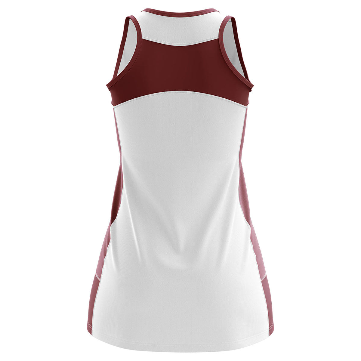 Custom White Maroon Color Block Two Tone Tennis Dresses