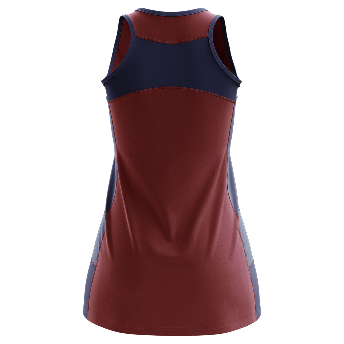 Custom Maroon Navy Color Block Two Tone Tennis Dresses