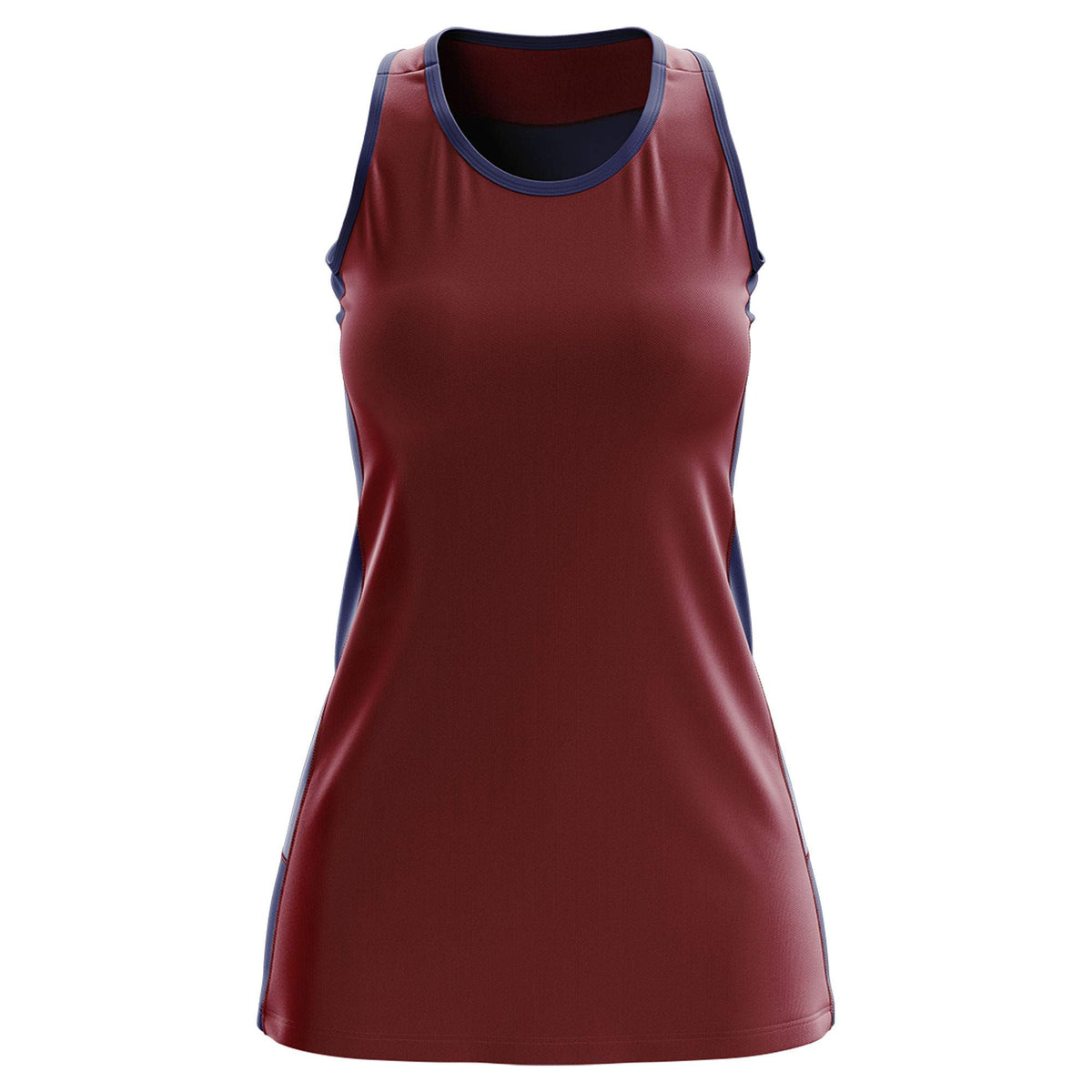 Custom Maroon Navy Color Block Two Tone Tennis Dresses