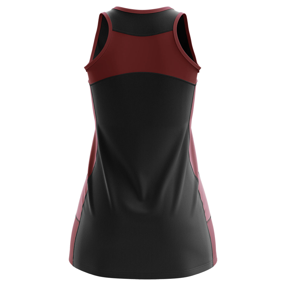 Custom Black Maroon Color Block Two Tone Tennis Dresses