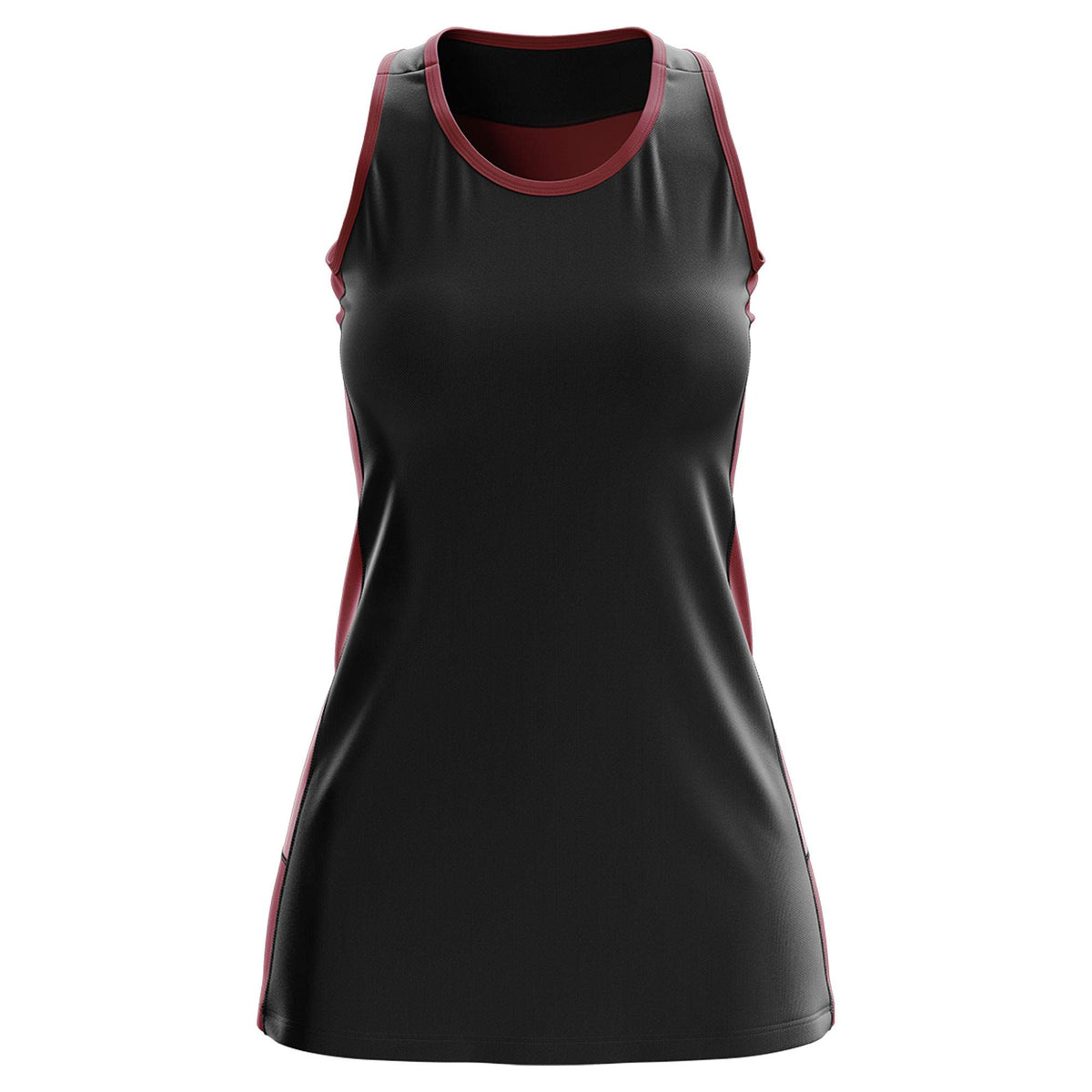Custom Black Maroon Color Block Two Tone Tennis Dresses
