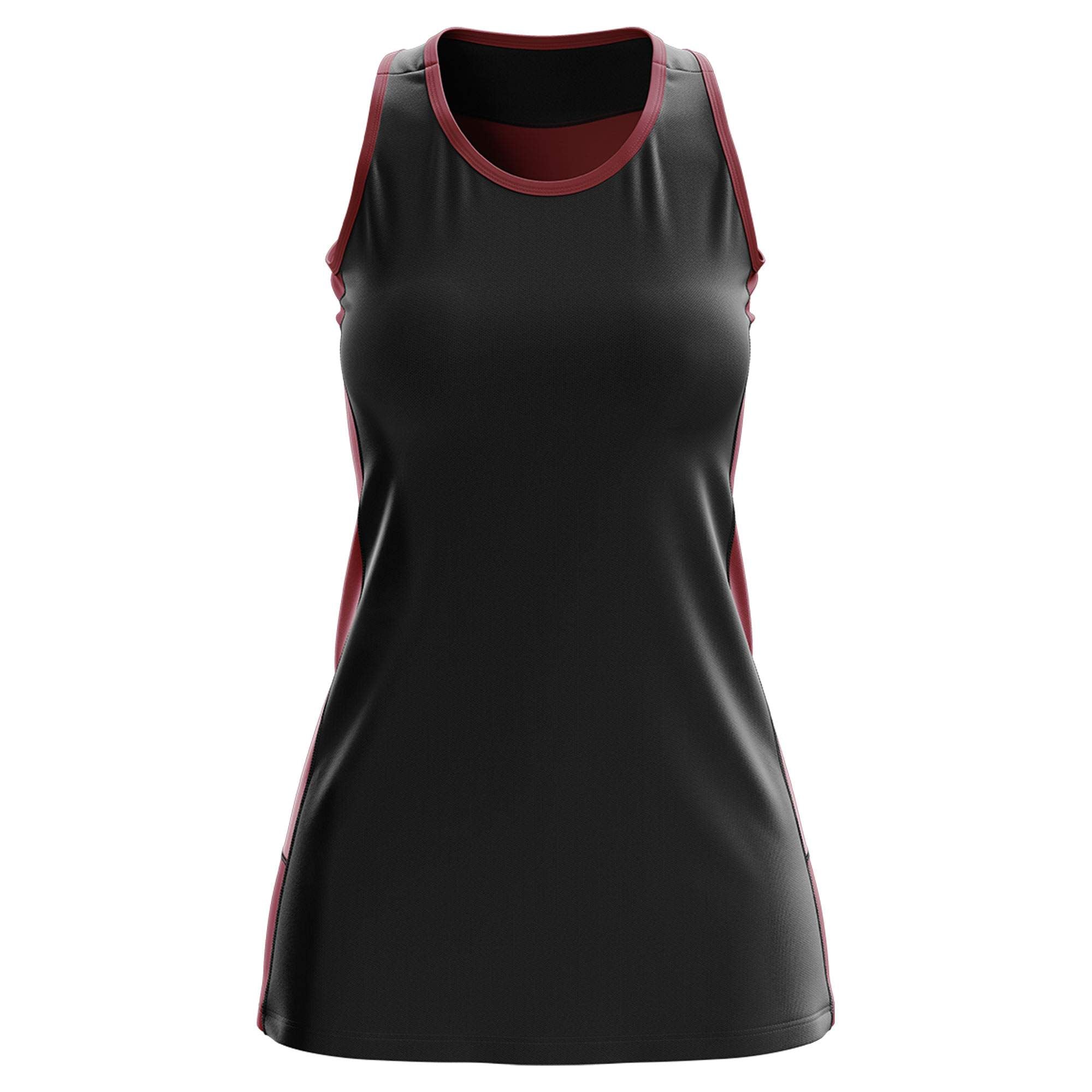 Custom Black Maroon Color Block Two Tone Tennis Dresses