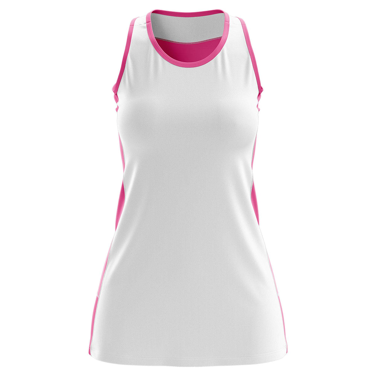 Custom White Pink Color Block Two Tone Tennis Dresses