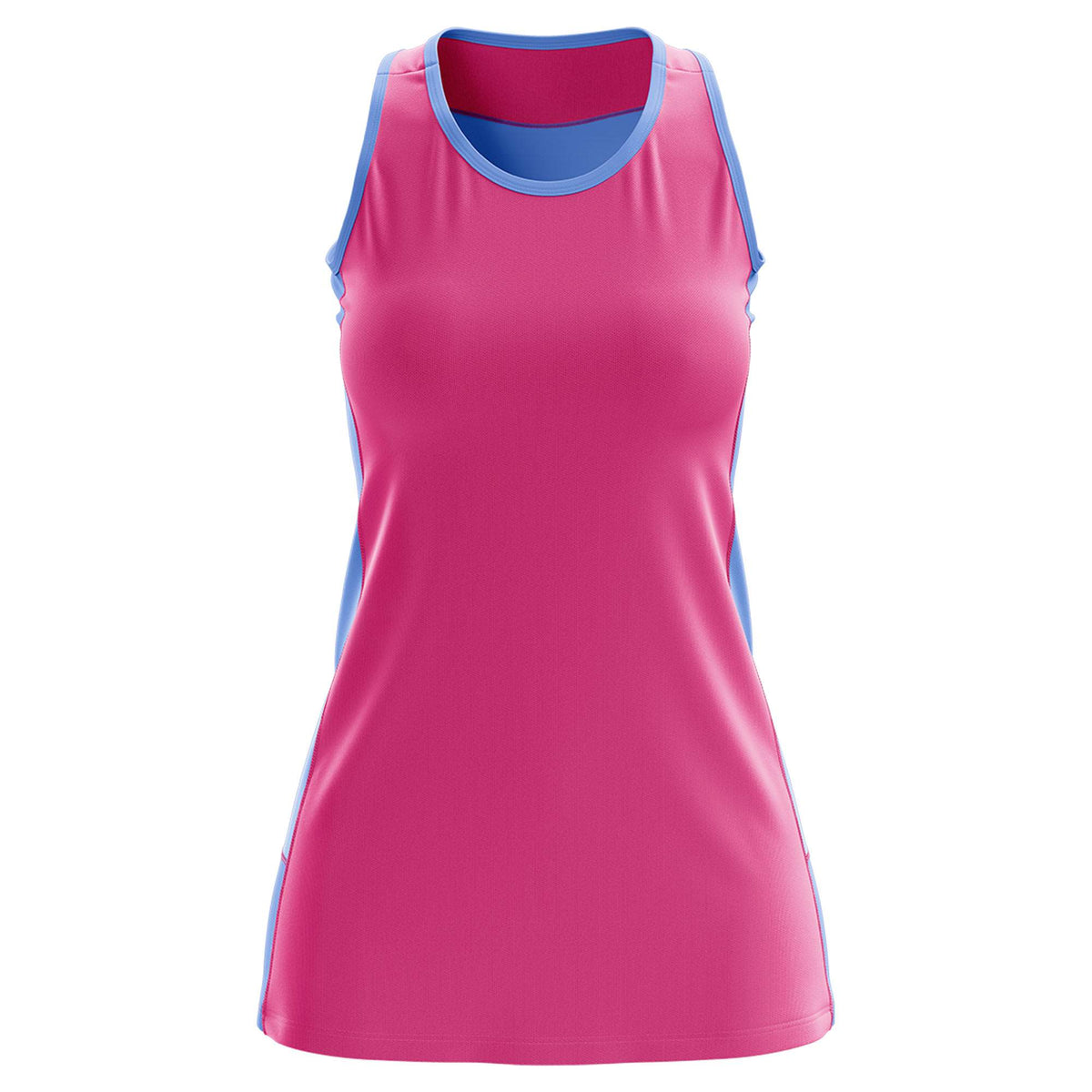 Custom Pink Powder Blue Color Block Two Tone Tennis Dresses