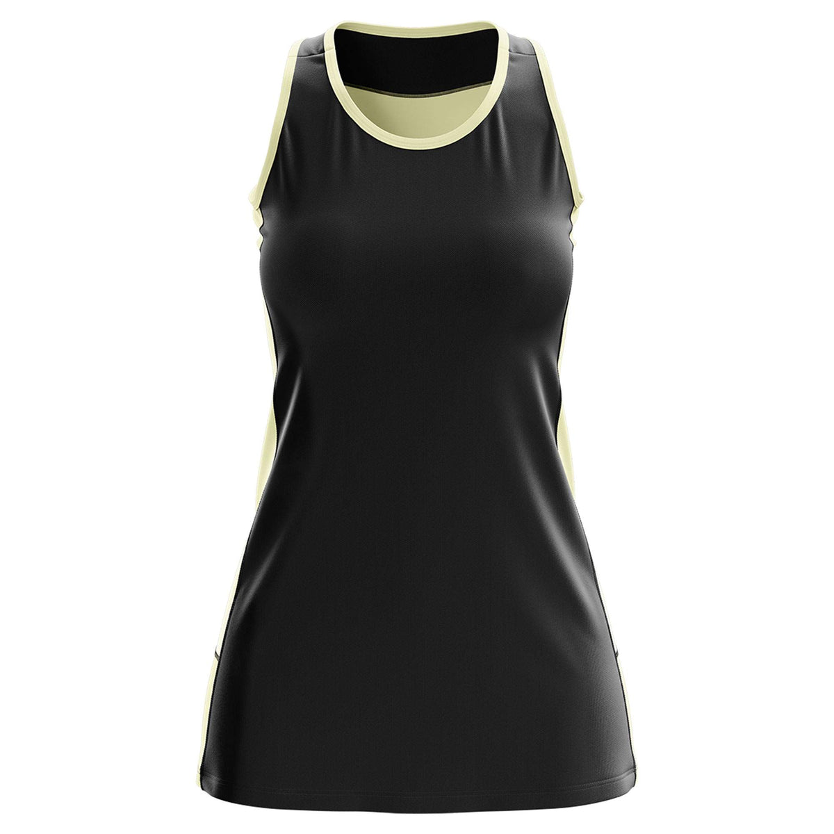 Custom Black Cream Color Block Two Tone Tennis Dresses