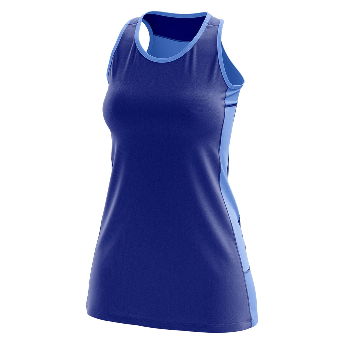 Custom Royal Blue Powder Blue Color Block Two Tone Tennis Dresses