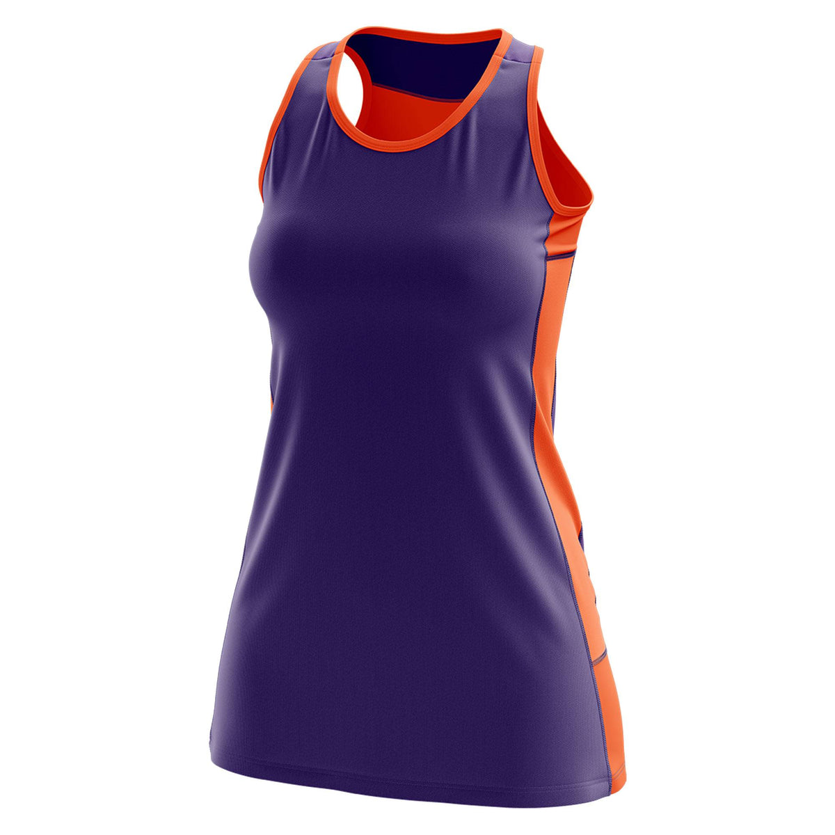 Custom Purple Orange Color Block Two Tone Tennis Dresses