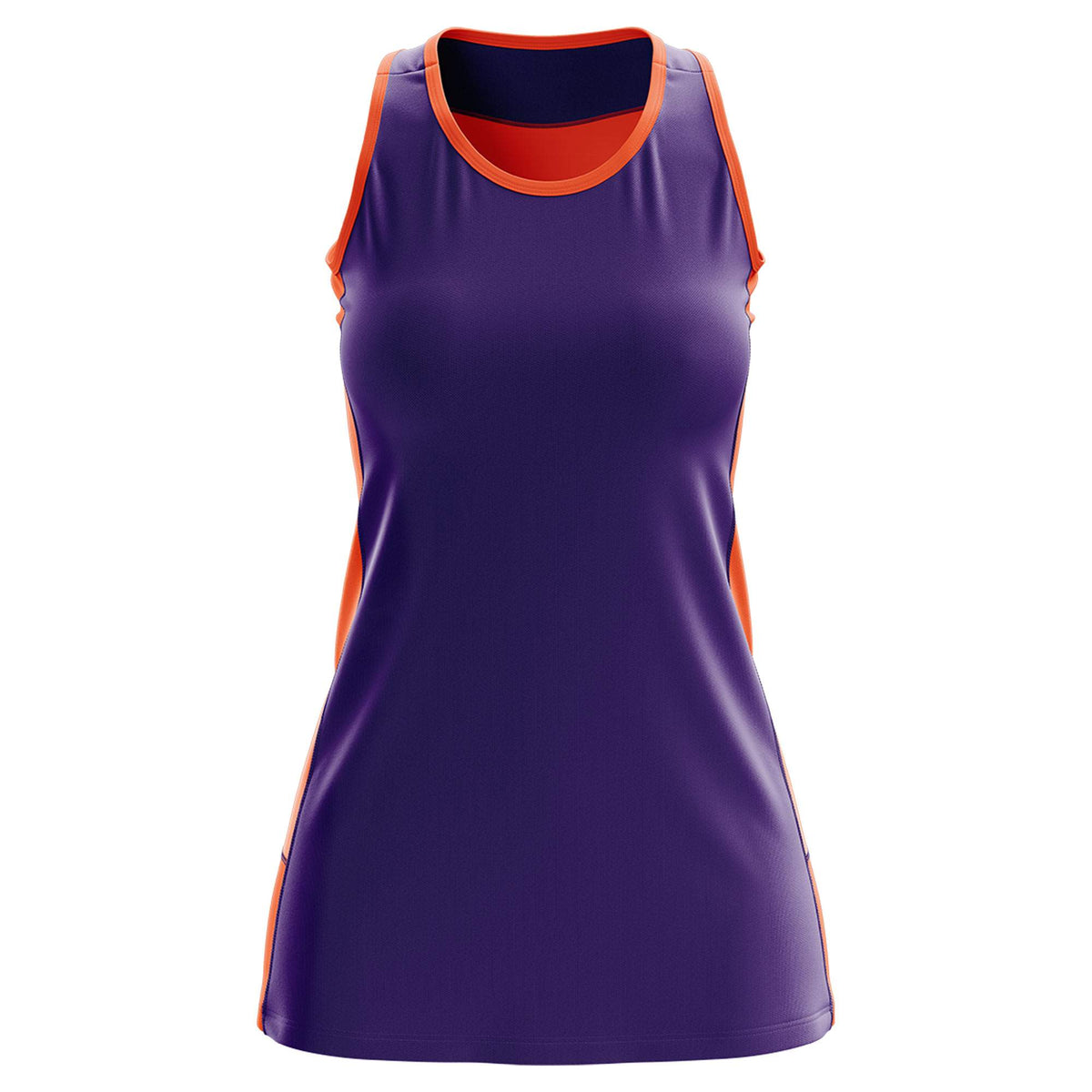 Custom Purple Orange Color Block Two Tone Tennis Dresses
