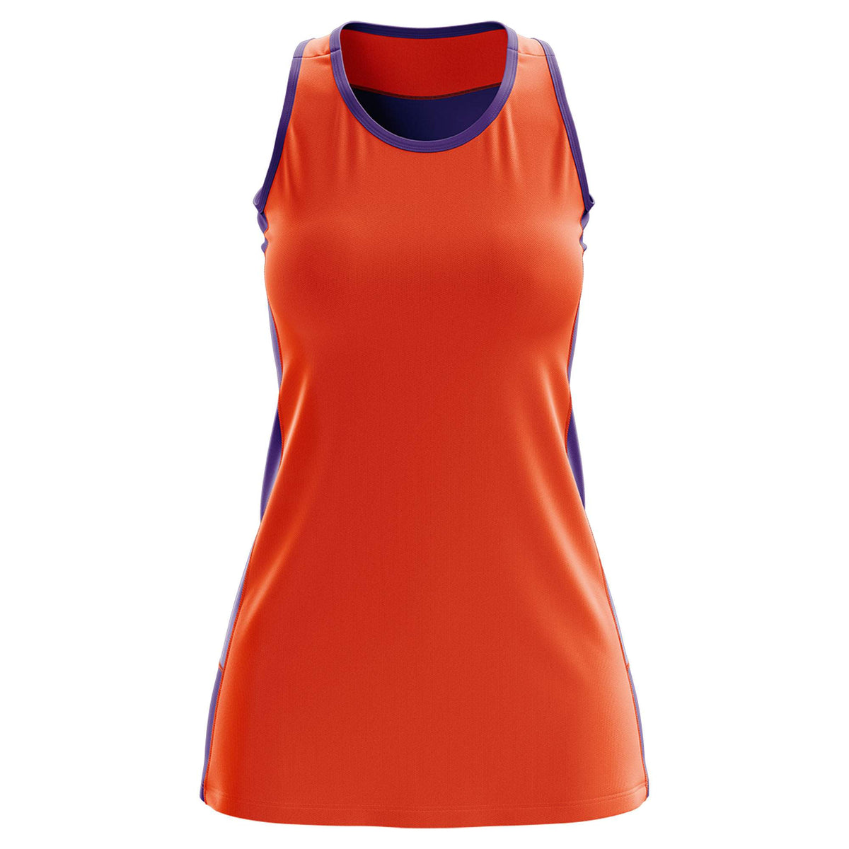 Custom Orange Purple Color Block Two Tone Tennis Dresses
