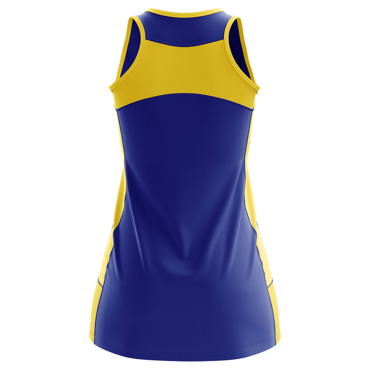 Custom Royal Blue Gold Color Block Two Tone Tennis Dresses