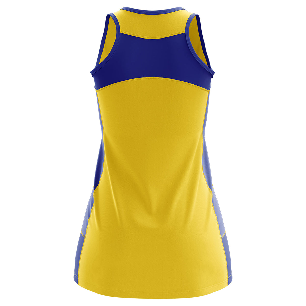 Custom Gold Royal Blue Color Block Two Tone Tennis Dresses