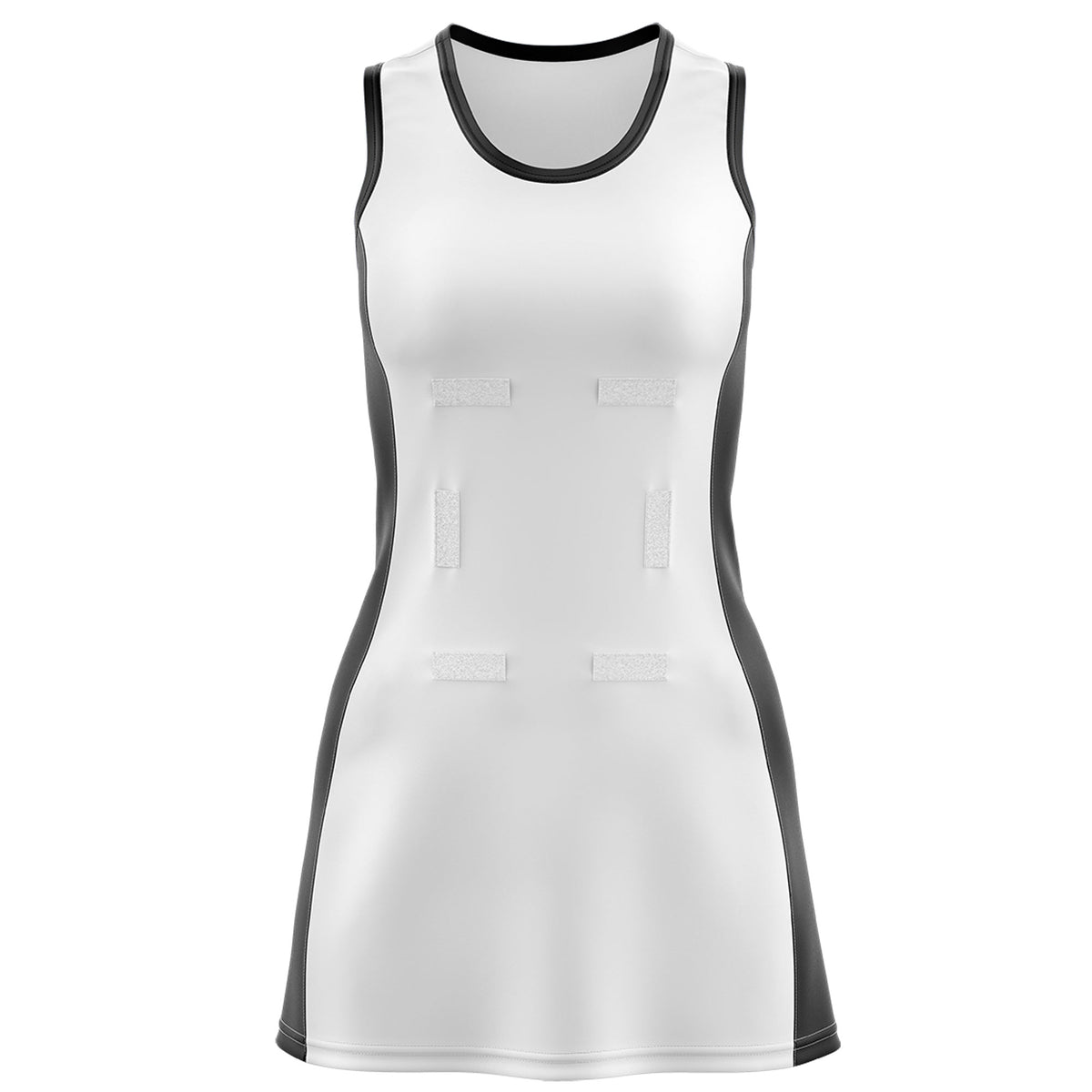 Custom White Black Color Block Two Tone Netball Dresses