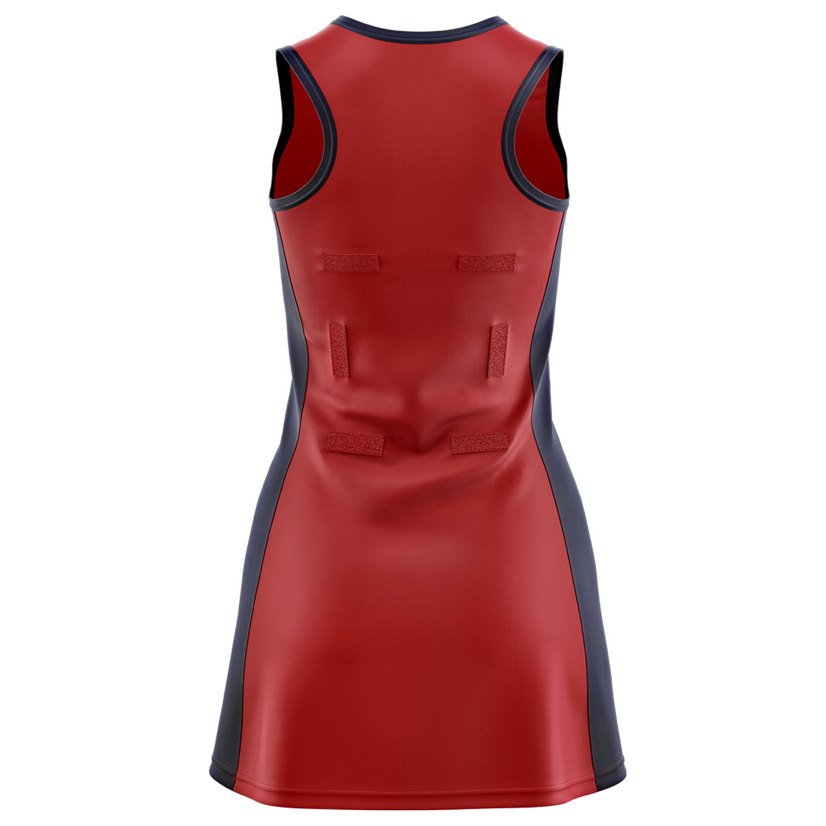 Custom Red Navy Color Block Two Tone Netball Dresses