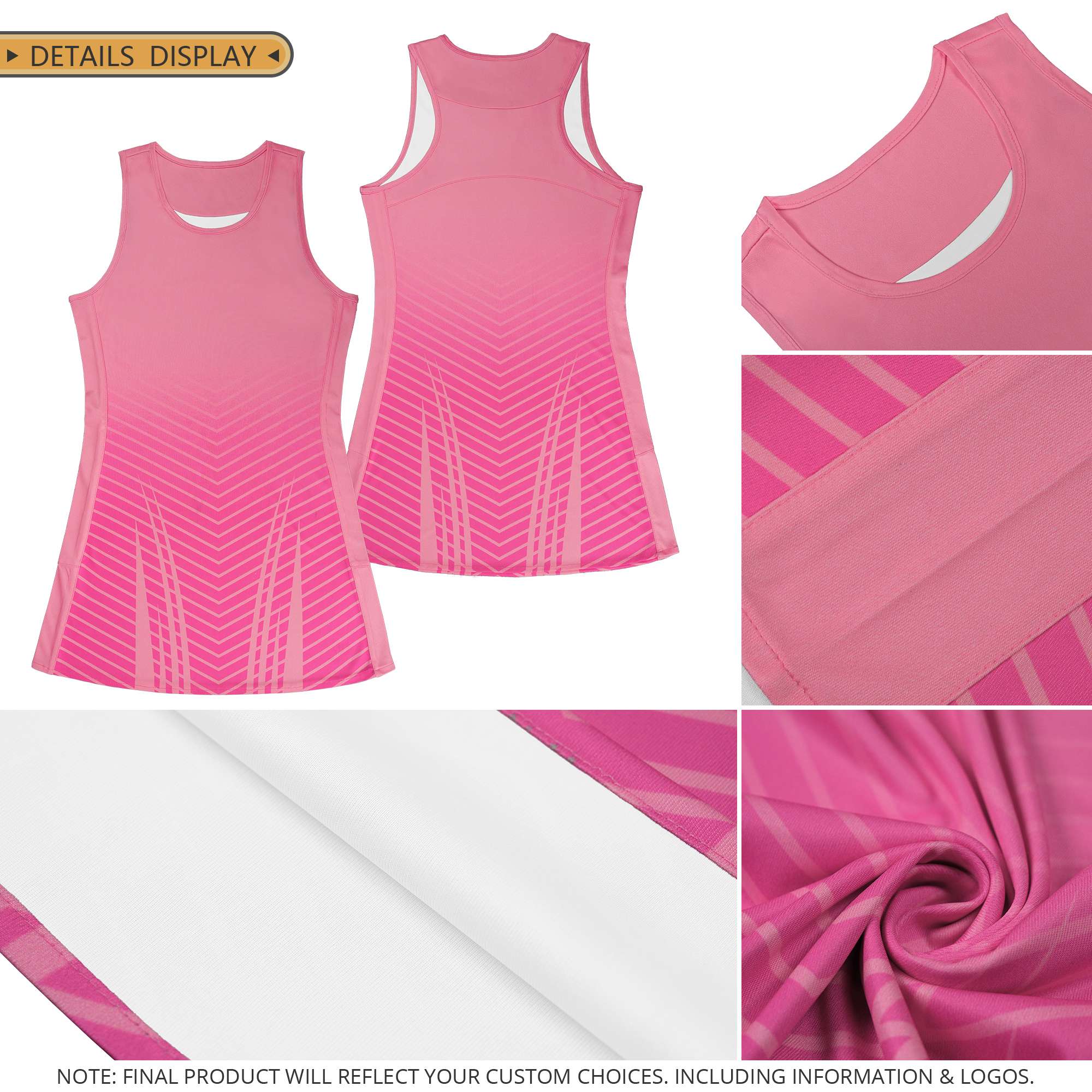 Custom Cream Red Color Block Two Tone Netball Dresses