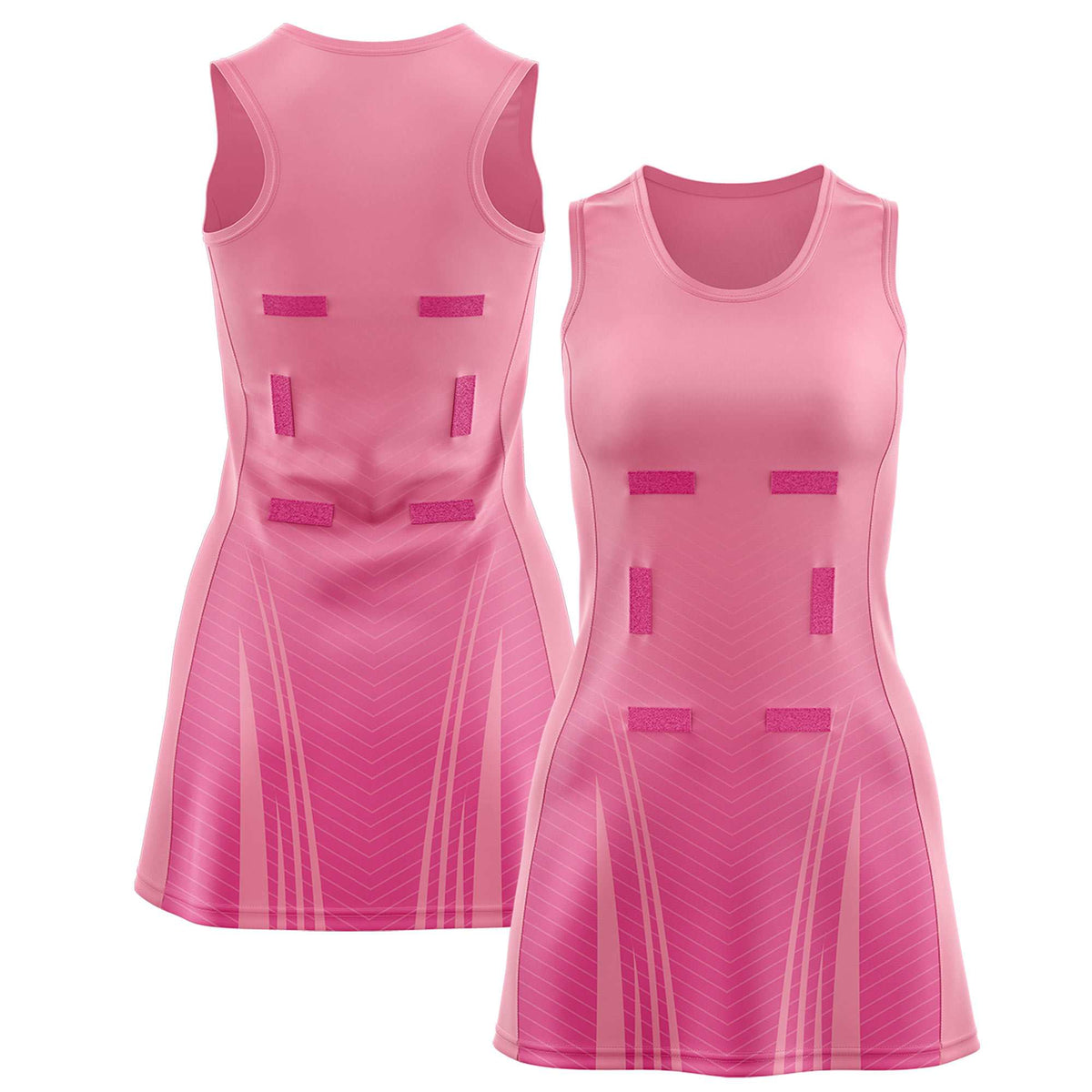 Custom Light Pink Pink Netball Dresses With Diagonal Lines And Jagged Texture Patterns